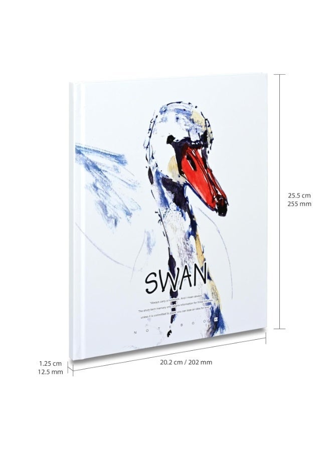 FIS® Hard Cover Notebook, Size 10"X8" Inches(254x203.2mm), 96 Sheets, 192 Pages, Single Line Ruling, White Paper, Packet of 5 Pieces, Swan Cover Design 2-FSNBHC1896-SWA2 - Image 3